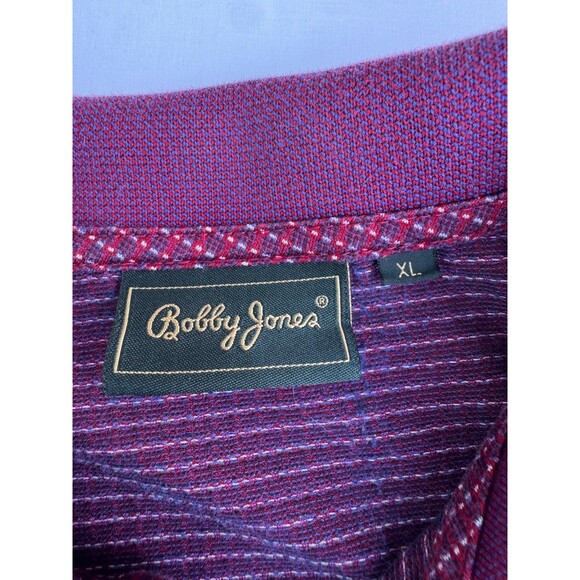 Bobby Jones Men’s XL Polo Shirt Red Blue Textured Golf Short Sleeve Casual - Picture 2 of 8
